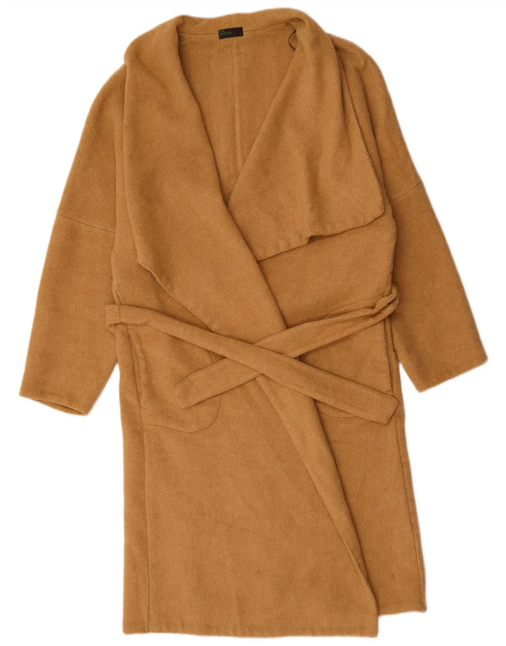 BENETTON Abrigo abierto para mujer ES 40 XL Poliéster marrón