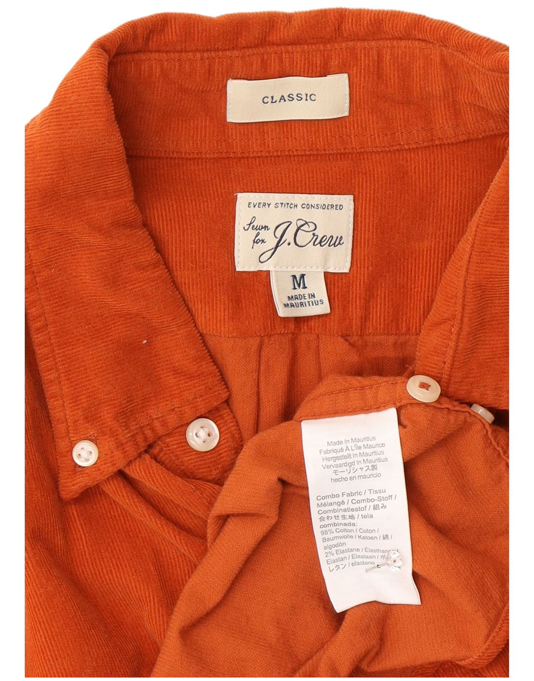 J. Crew Camisa de corte clásico para hombre de algodón naranja medio