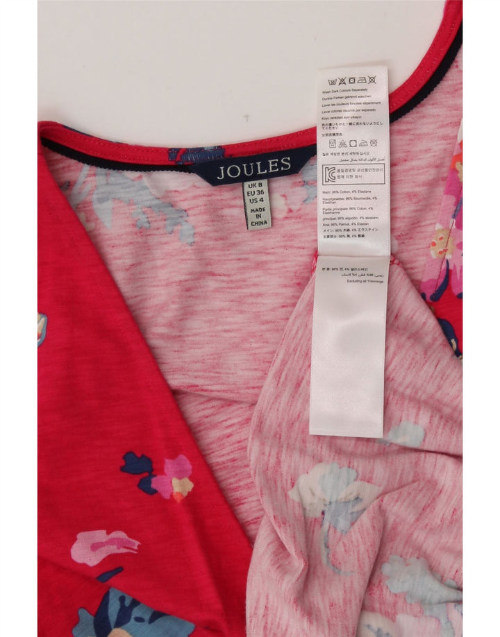JOULES Vestido tubo para mujer UK 8 Small Pink Floral Cotton