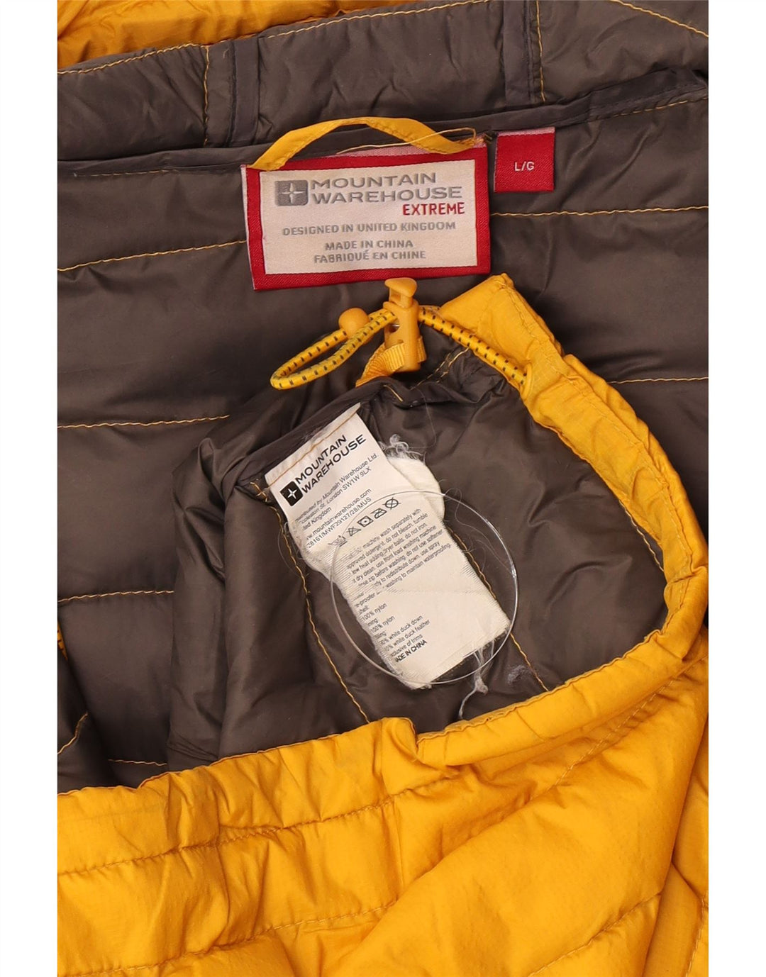 Chaqueta acolchada con capucha para hombre Mountain Warehouse UK 40 Large Nylon amarillo