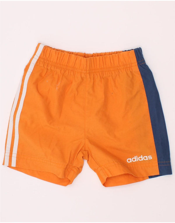 Adidas - Pantalones cortos deportivos para bebé niño (6-9 meses), color naranja