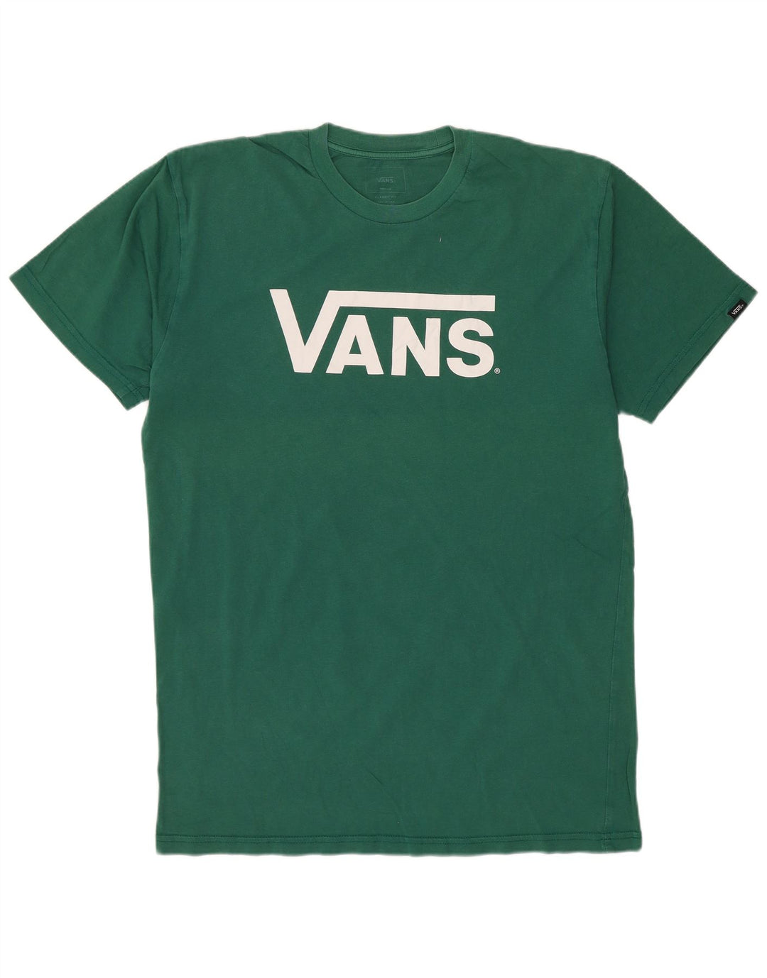 VANS Hombre Classic Fit Graphic Camiseta Top Algodón Verde Medio