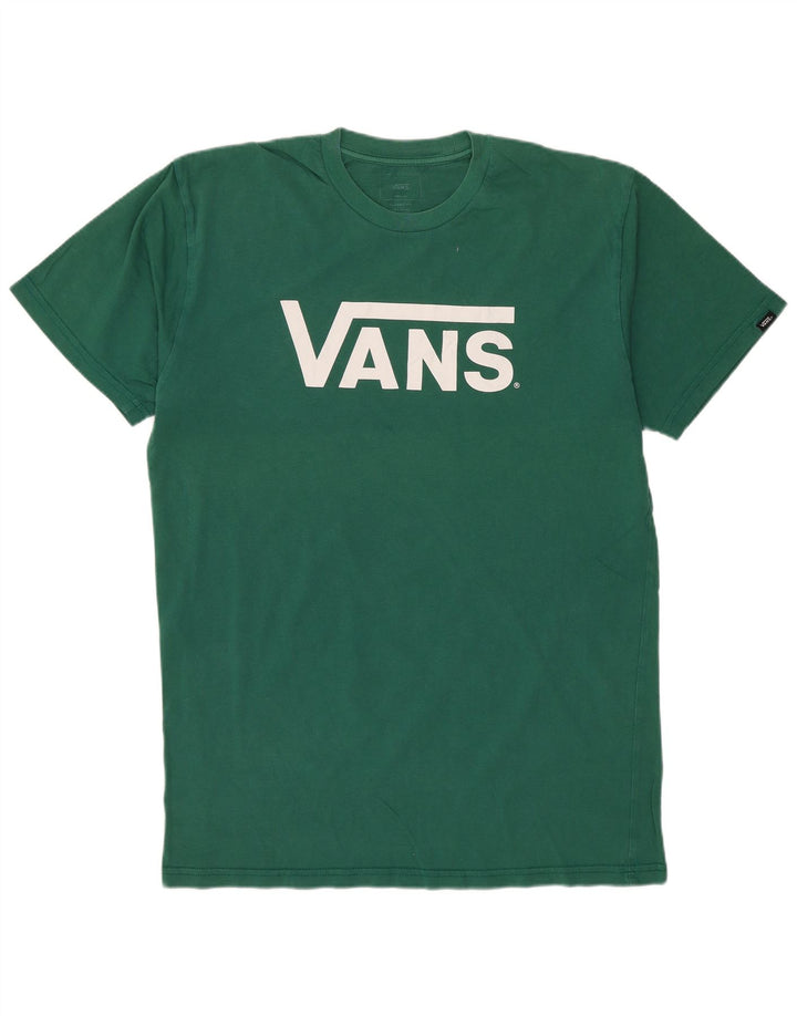 VANS Hombre Classic Fit Graphic Camiseta Top Algodón Verde Medio