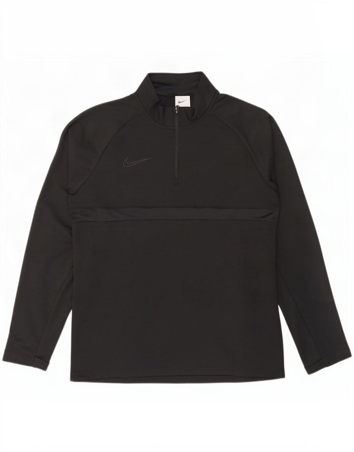 Nike Dri Fit - Chándal con cremallera y cuello para hombre, talla mediana, poliéster negro