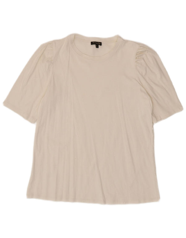 Massimo Dutti Camiseta Mujer Top UK 40 Large Blanco