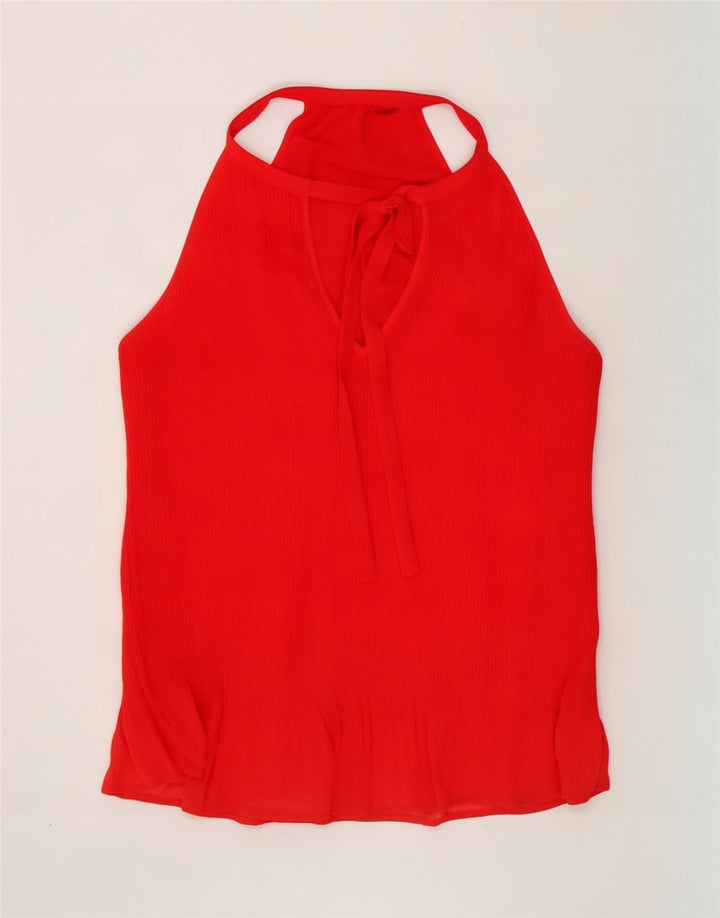 Zara Mujer Halter Top Reino Unido 42 Medio Rojo