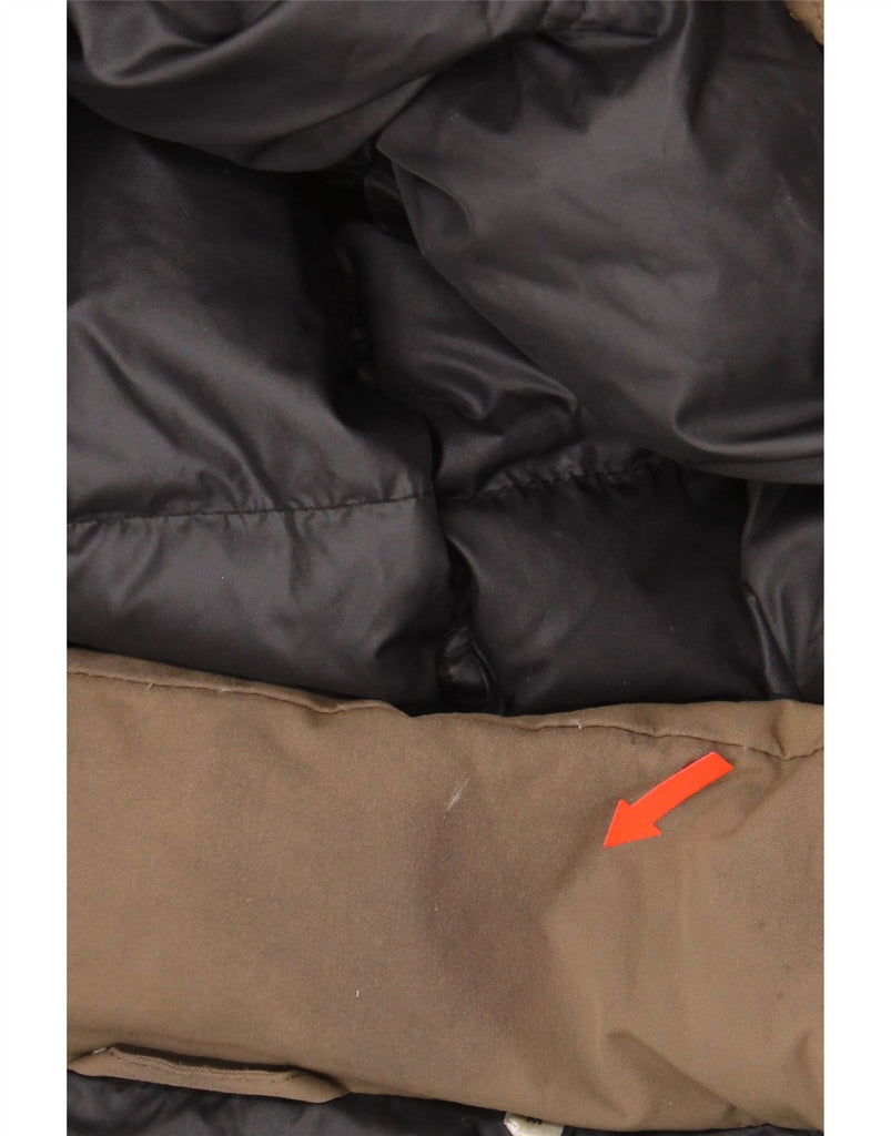 SCHOTT Mens Hooded Padded Jacket UK 38 Medium Khaki Nylon Vintage Schott and Second-Hand Schott from Messina Hembry 