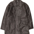 Vintage hombres cuero abrigo Reino Unido 44/46 XL cuero negro