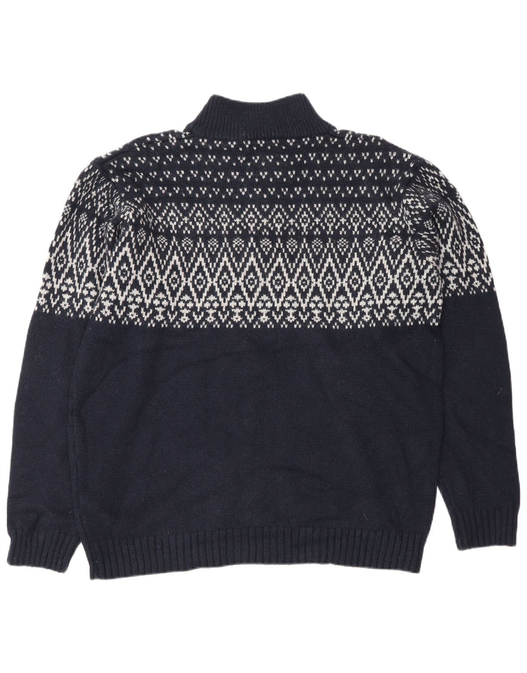 Marks & Spencer Suéter tipo jersey con cuello y cremallera en azul Harbor para hombre, talla grande, azul marino