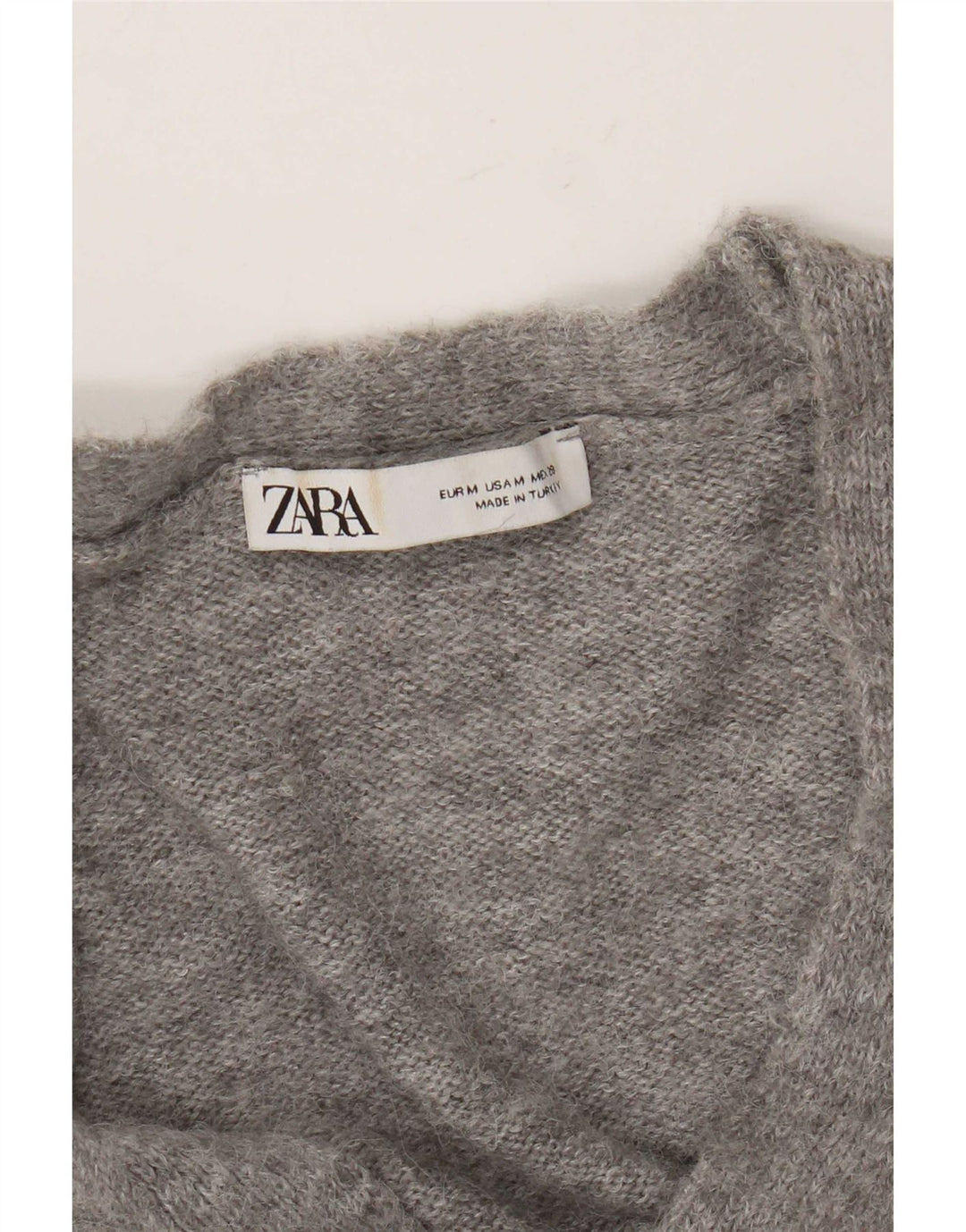 Zara Mujer Crop Cardigan Suéter UK 44 Gris Medio