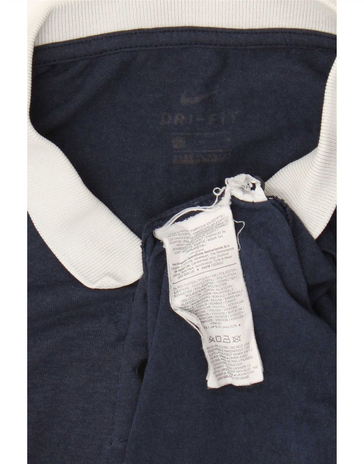 Nike Polo de rugby Dri Fit para hombre Poliéster azul marino mediano