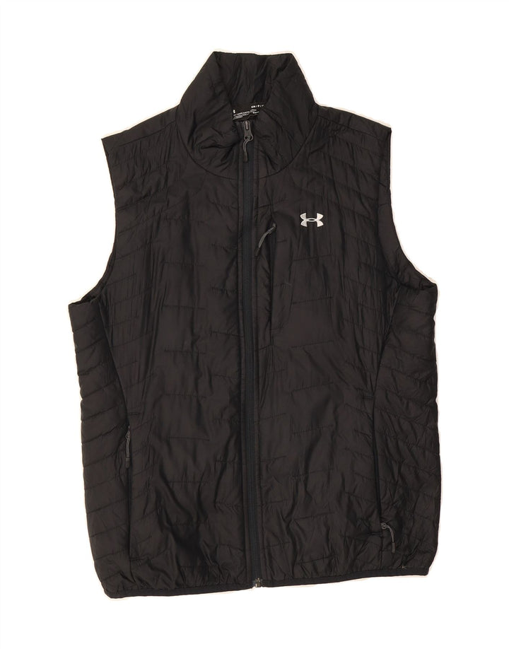 UNDER ARMOUR Womens Cold Gear Oversized Padded Gilet UK 10 Small Black Vintage Under Armour and Second-Hand Under Armour from Messina Hembry 