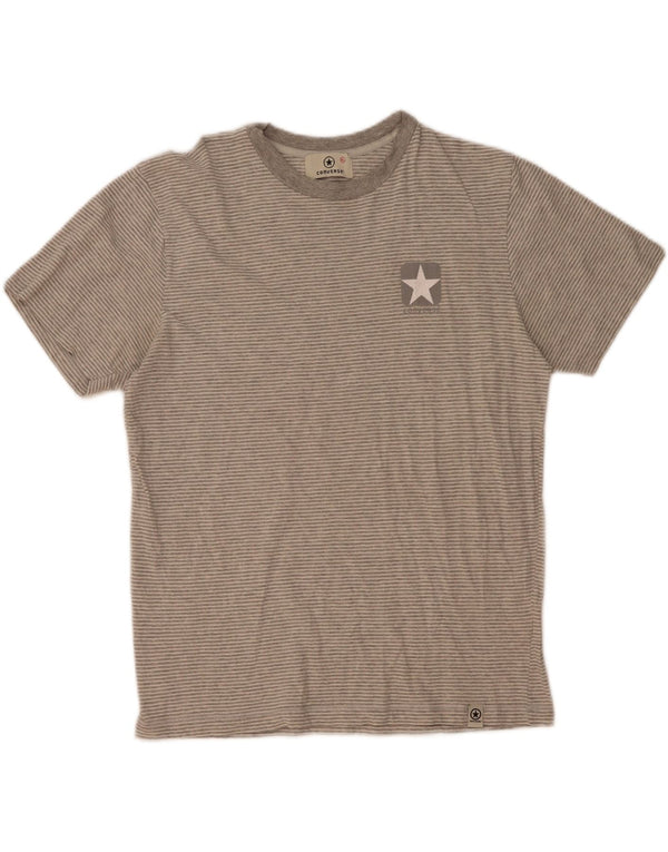 Camiseta Converse Hombre Top XL Gris Rayas Algodón