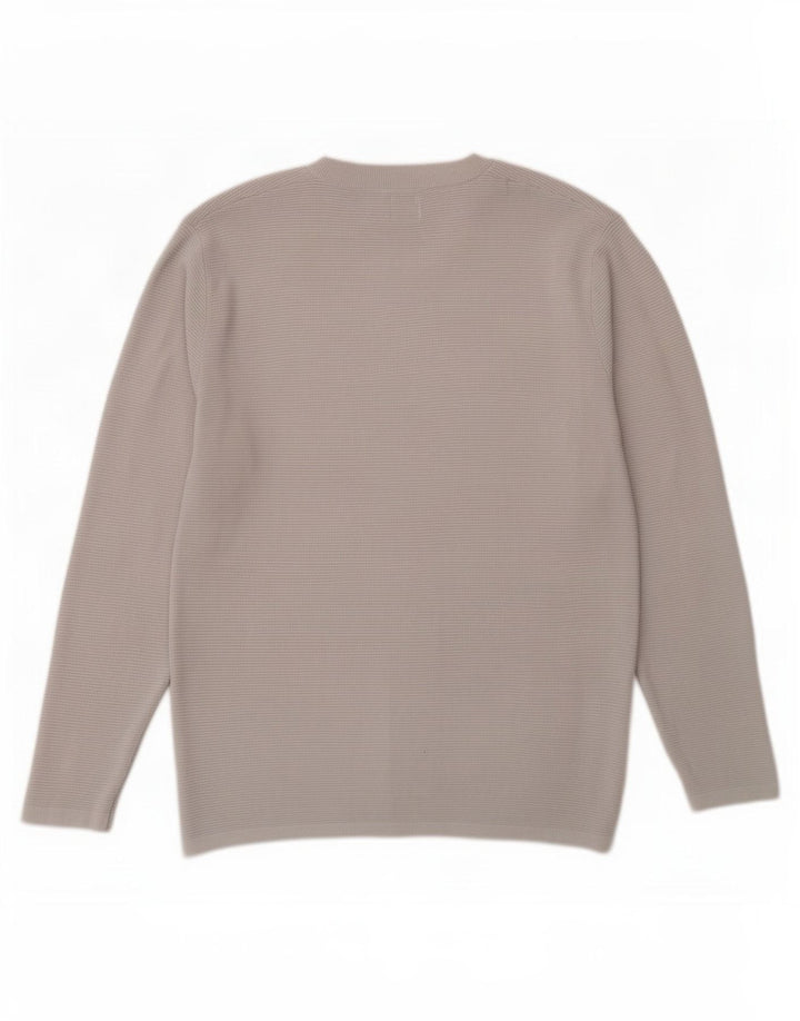 Zara Hombre Jersey Cuello Redondo Jersey Algodón Gris Medio