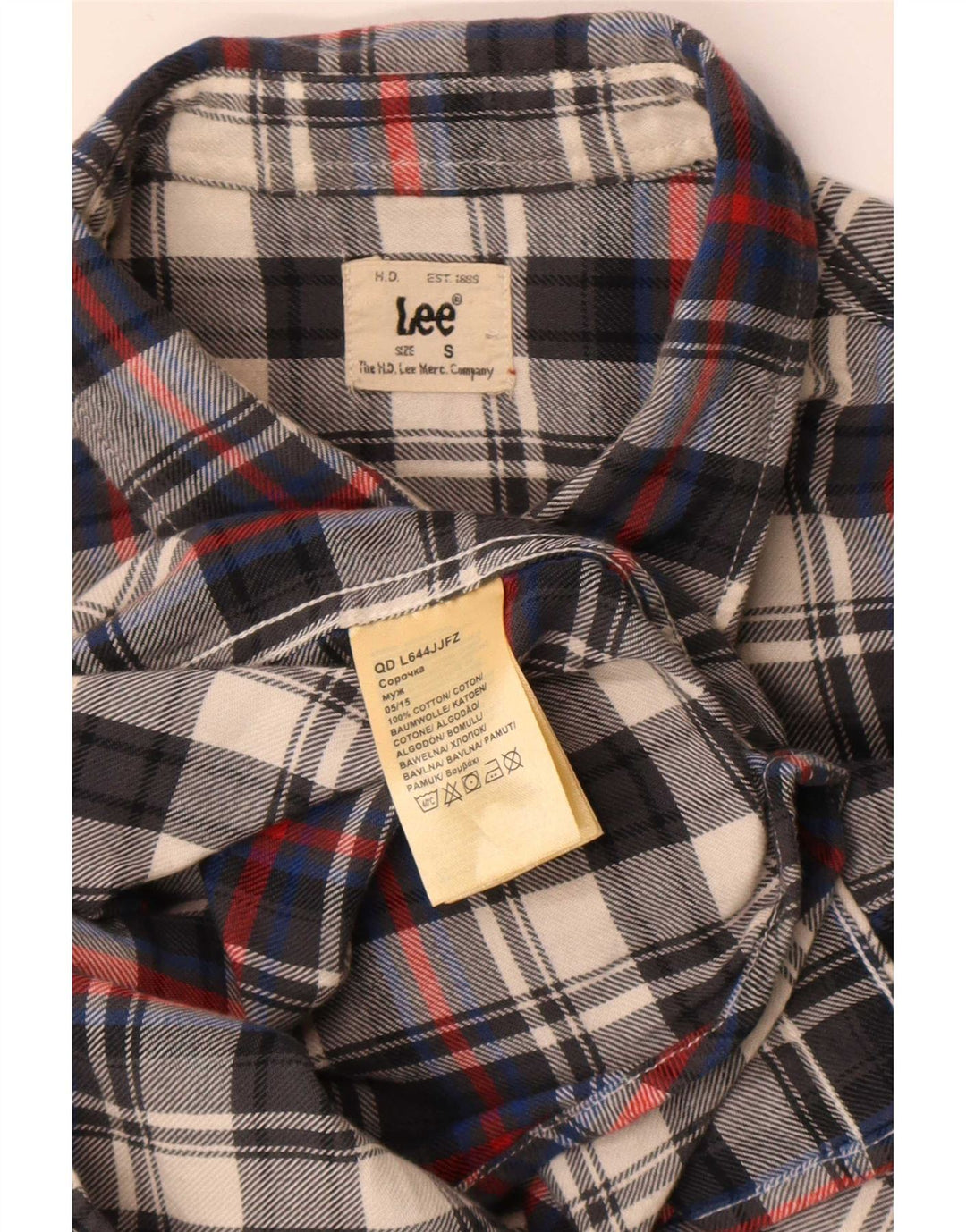 Camisa De Franela De Algodón Con Cuadros Multicolores Pequeños Lee Hombre