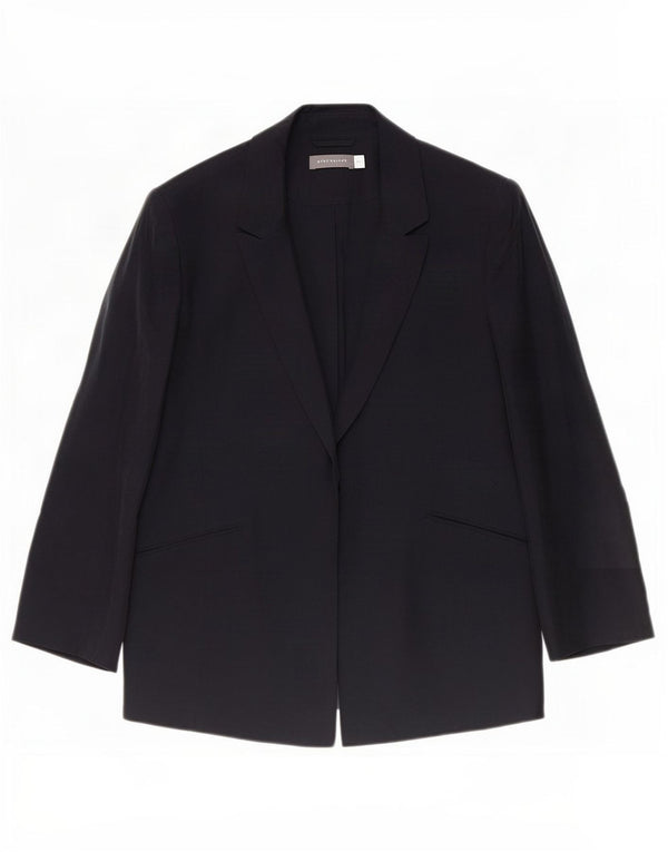 MINT VELVET Chaqueta tipo blazer de manga 3/4 extragrande para mujer UK 10 Small Azul marino