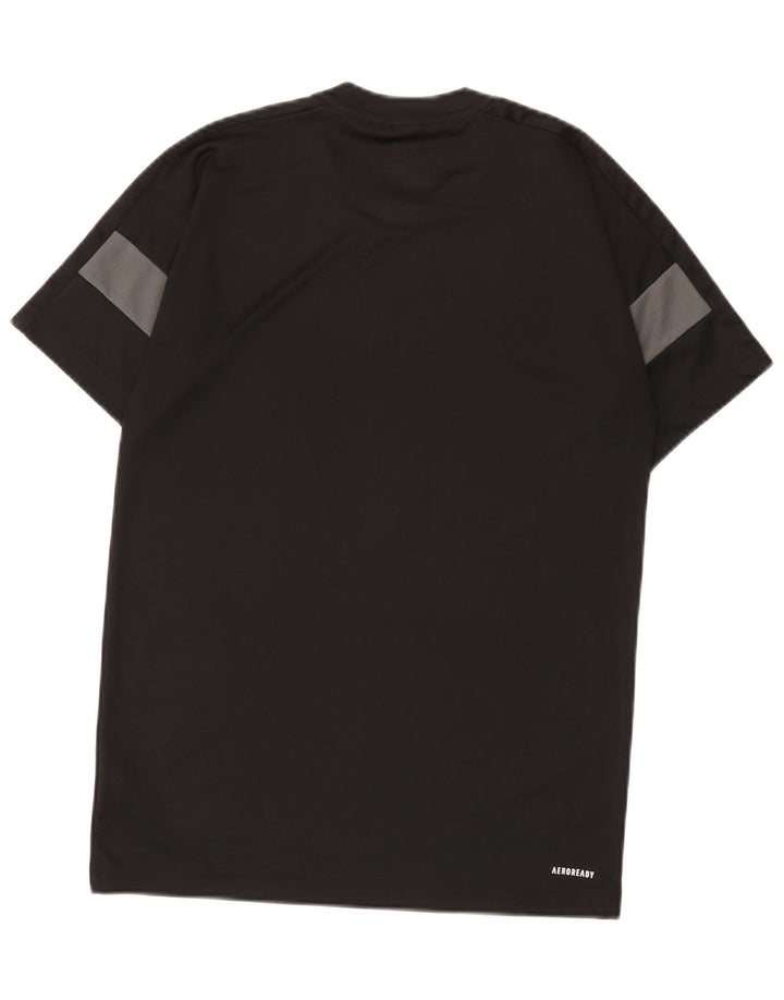 Adidas Hombre Aeroready Camiseta Top Pequeño Negro Colorblock Poliéster