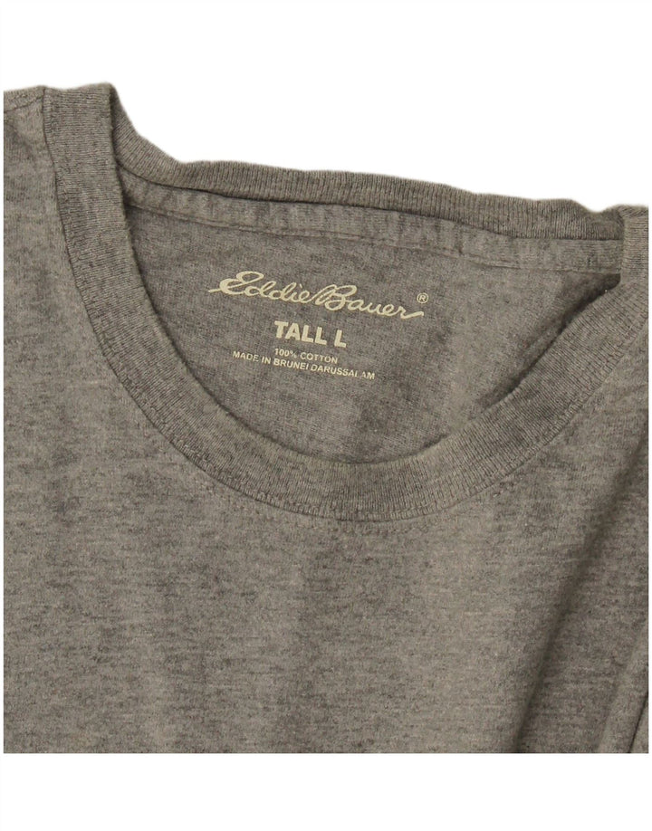 Eddie Bauer Camiseta alta para hombre Top grande de algodón gris