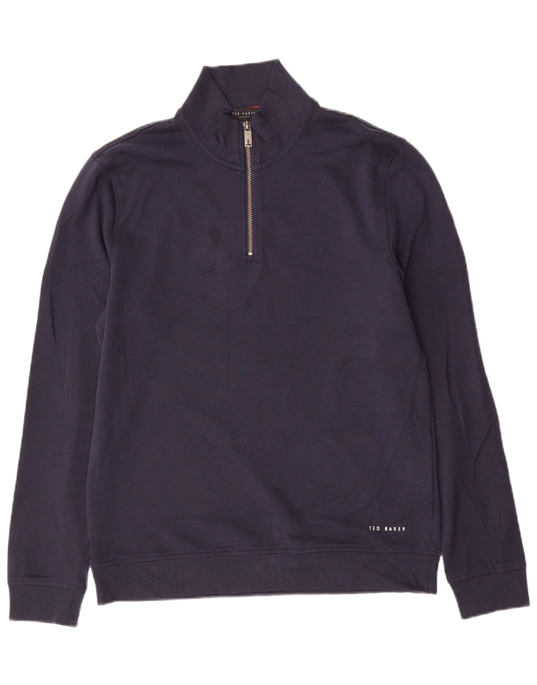 Ted Baker - Sudadera con cuello y cremallera para hombre, talla 3, algodón azul marino mediano