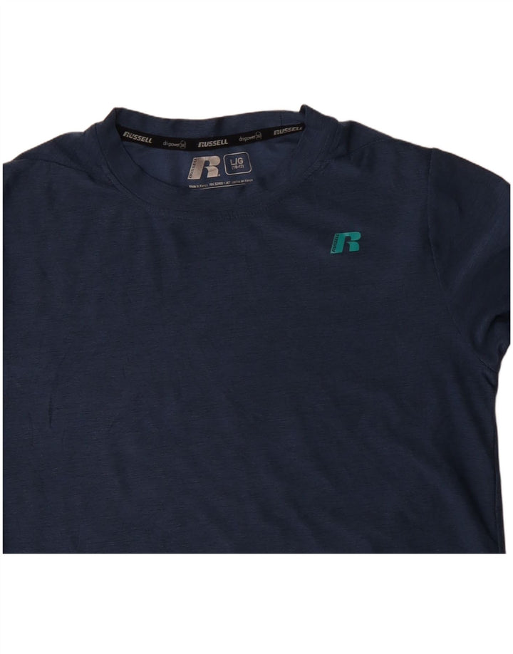 Russell Athletic Camiseta de manga larga para niño 10-11 años Grande Azul marino Poliéster