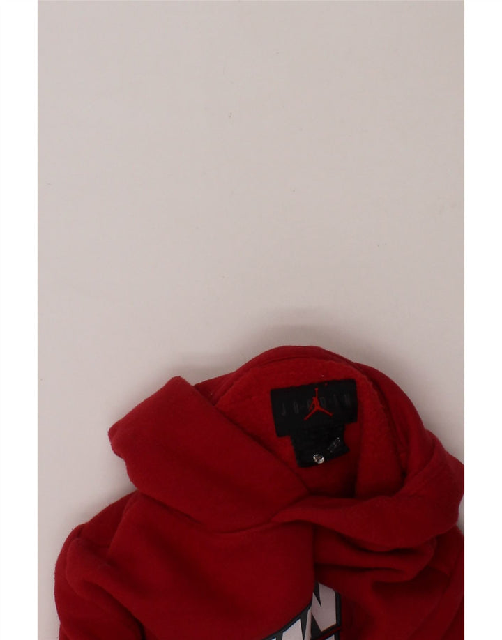 NIKE Boys Graphic Hoodie Jumper 5-6 Years Medium Red Cotton Vintage Nike and Second-Hand Nike from Messina Hembry 