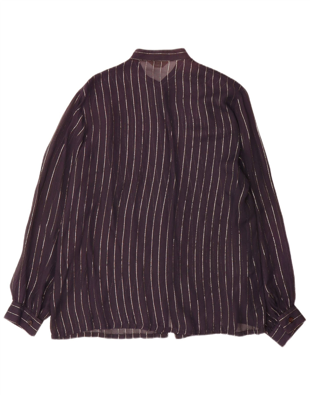 Vintage mujer camisa blusa IT 46 grande azul marino a rayas