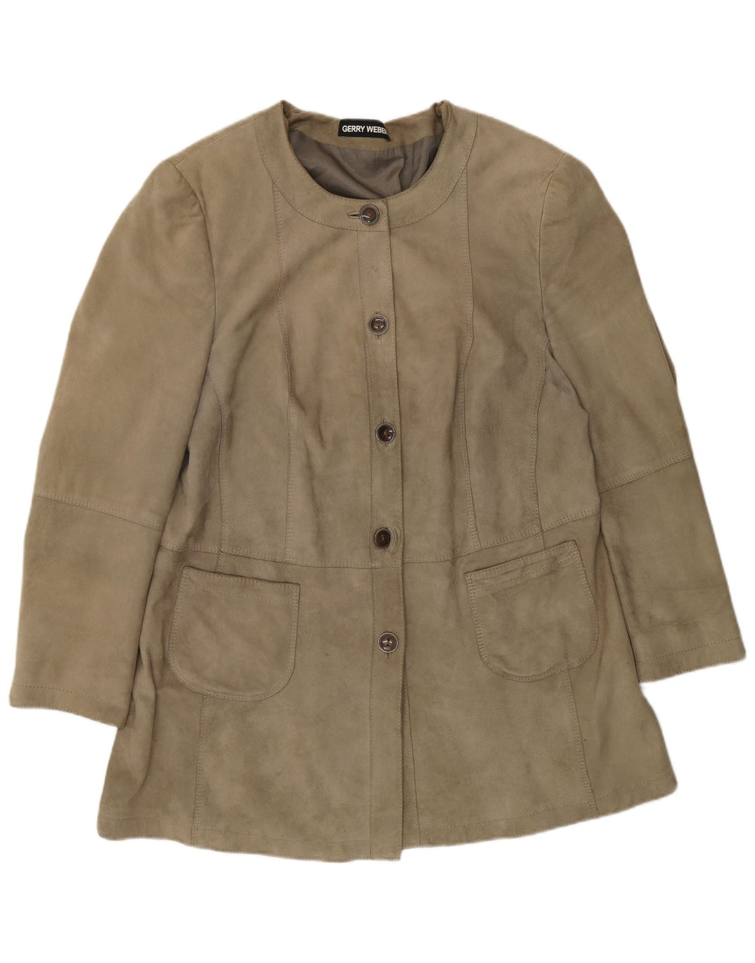 Gerry Weber Chaqueta de ante para mujer UK 20 2XL Cuero gris