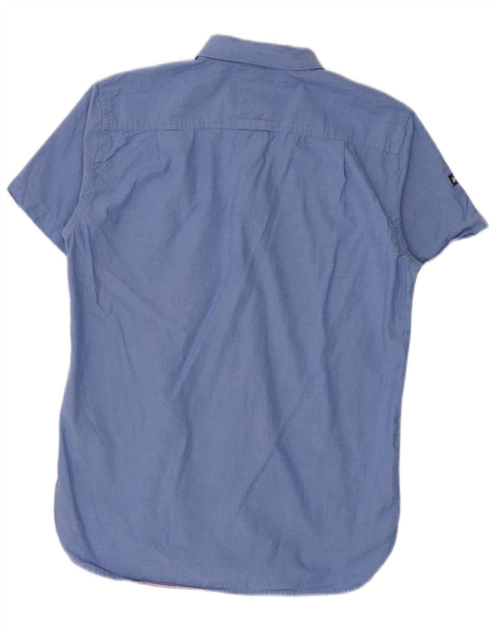 Superdry Camisa De Manga Corta De Algodón Azul Medio
