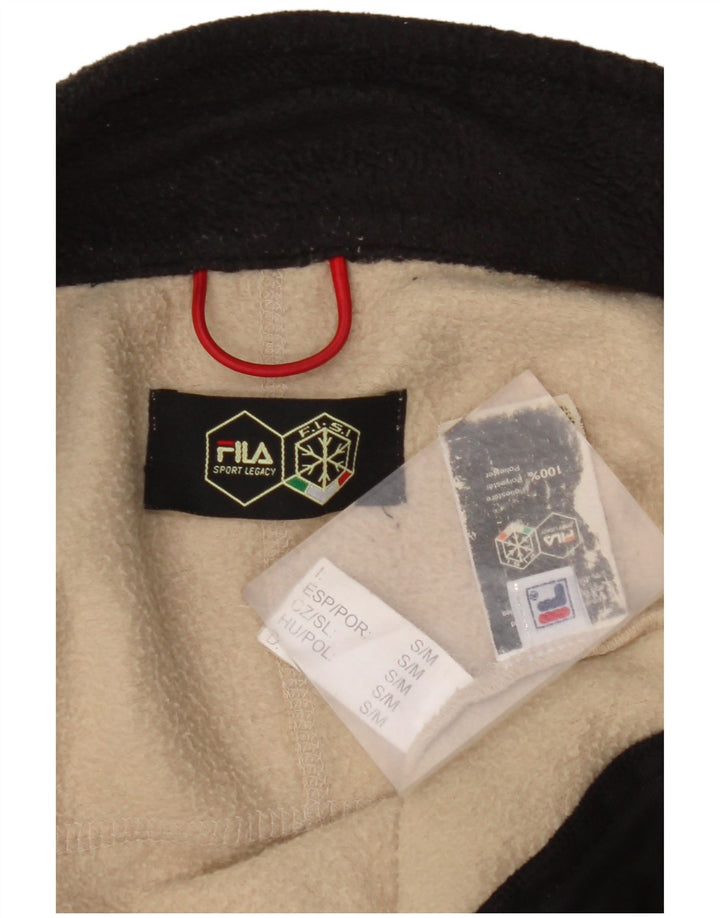 FILA Chaqueta polar para hombre UK 36 Small Beige Colorblock Poliéster
