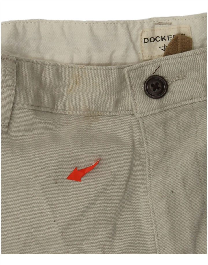 DOCKERS Shorts Cargo Hombre W33 Algodón Beige Medio