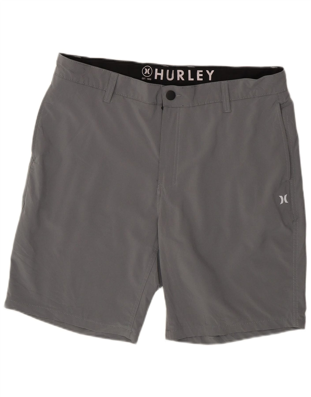 Hurley Pantalones cortos chinos para hombre W36 Poliéster gris grande