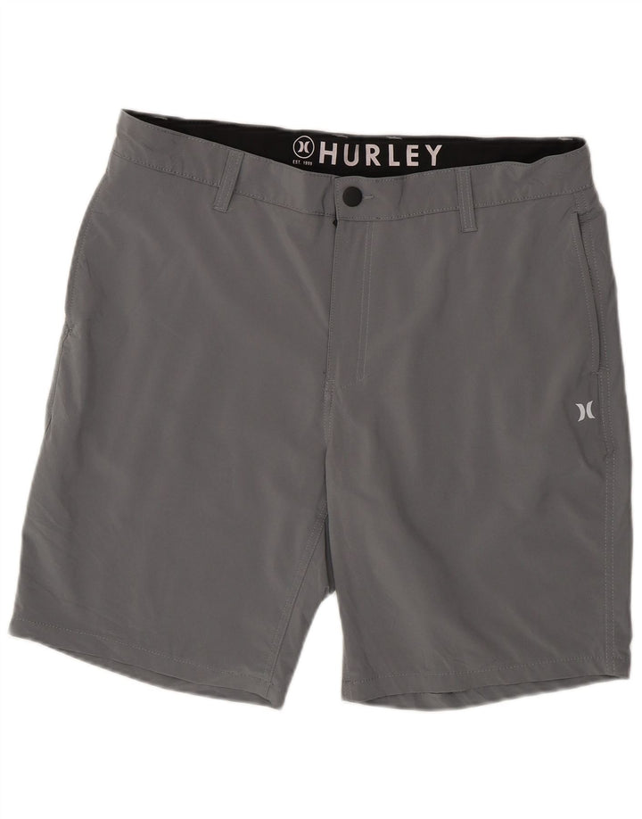 Hurley Pantalones cortos chinos para hombre W36 Poliéster gris grande
