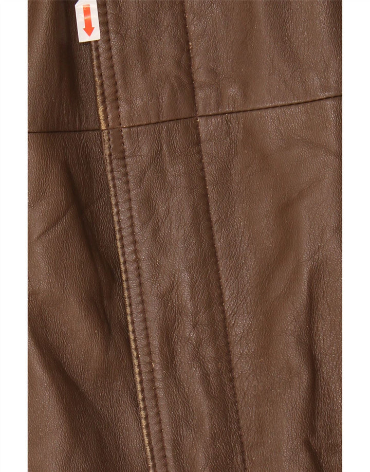 Chaqueta de cuero vintage para hombre IT 52 XL cuero marrón