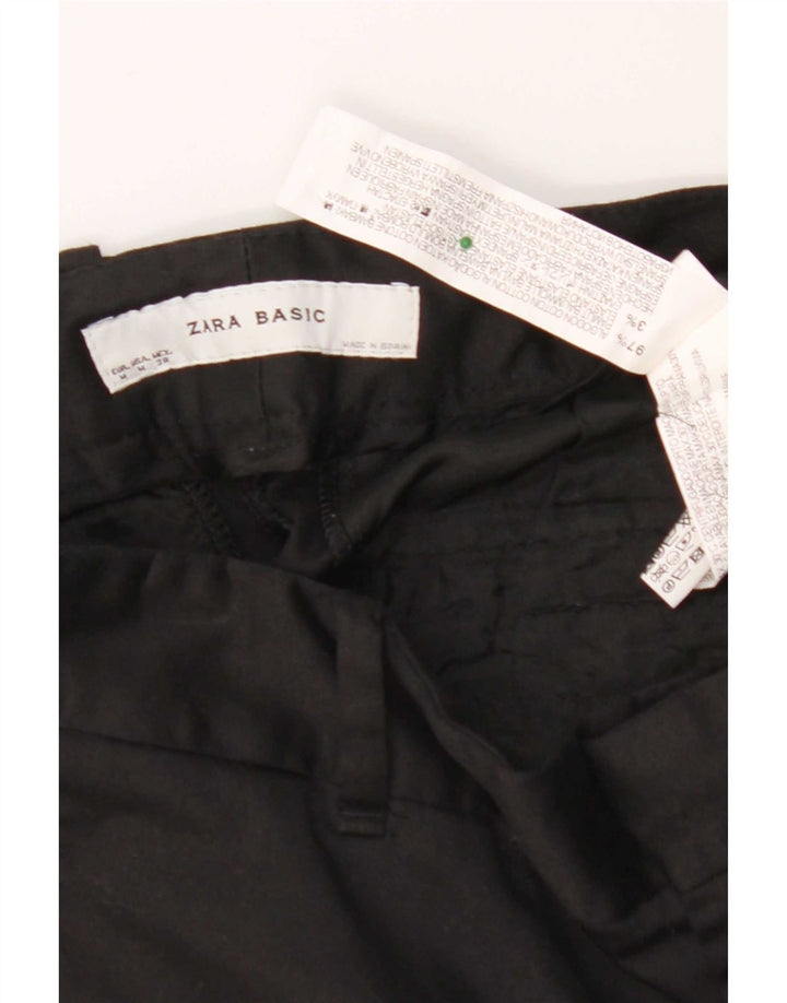 Zara Mujer Pantalones Cortos Chinos Medianos W28 Algodón Negro