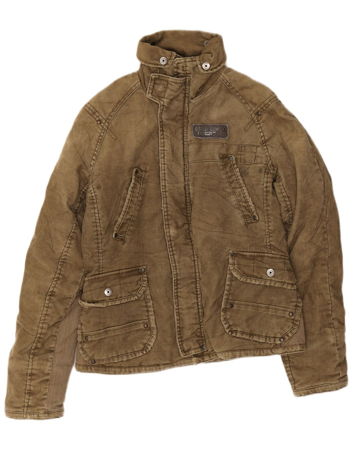 G-Star Chaqueta de pana para hombre UK 36 Small Caqui Poliéster