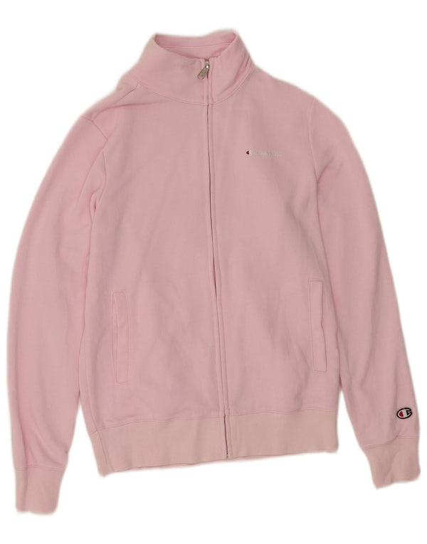 Champion Womens Oversized Tracksuit Top Jacket UK 6 XS Pink Cotton