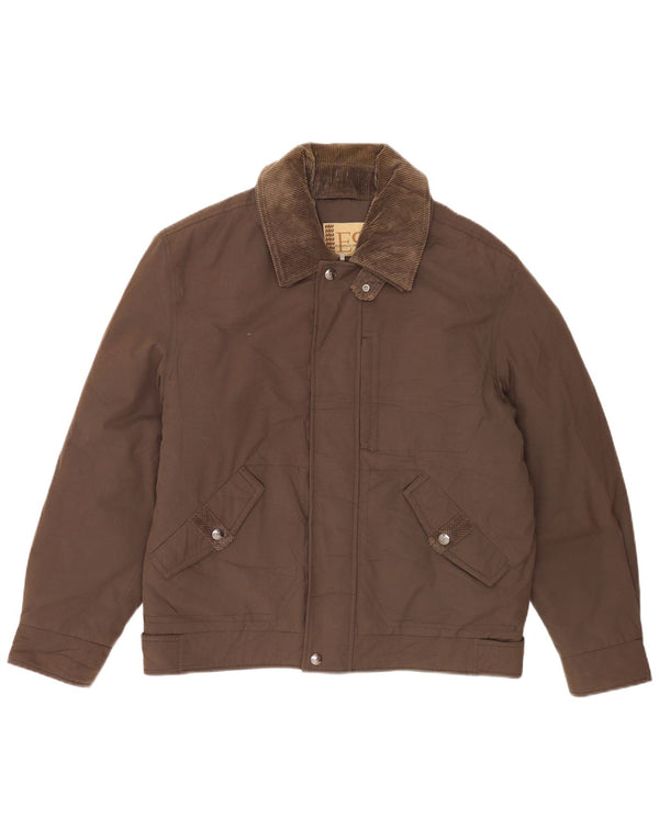 European Project Chaqueta acolchada para hombre UK 40 Grande Poliéster marrón