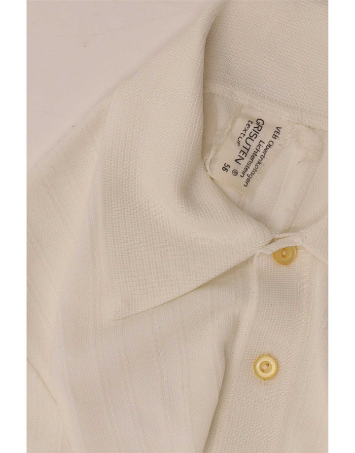 Polo Vintage Hombre Medio Blanco Sintético