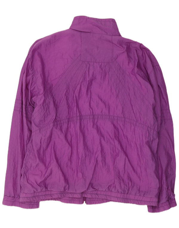 Vintage hombres chándal top chaqueta grande púrpura poliamida