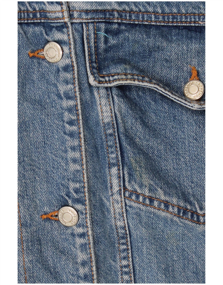 Topshop Chaqueta Sherpa Vaquera Extragrande para Mujer UK 10 Small Algodón Azul