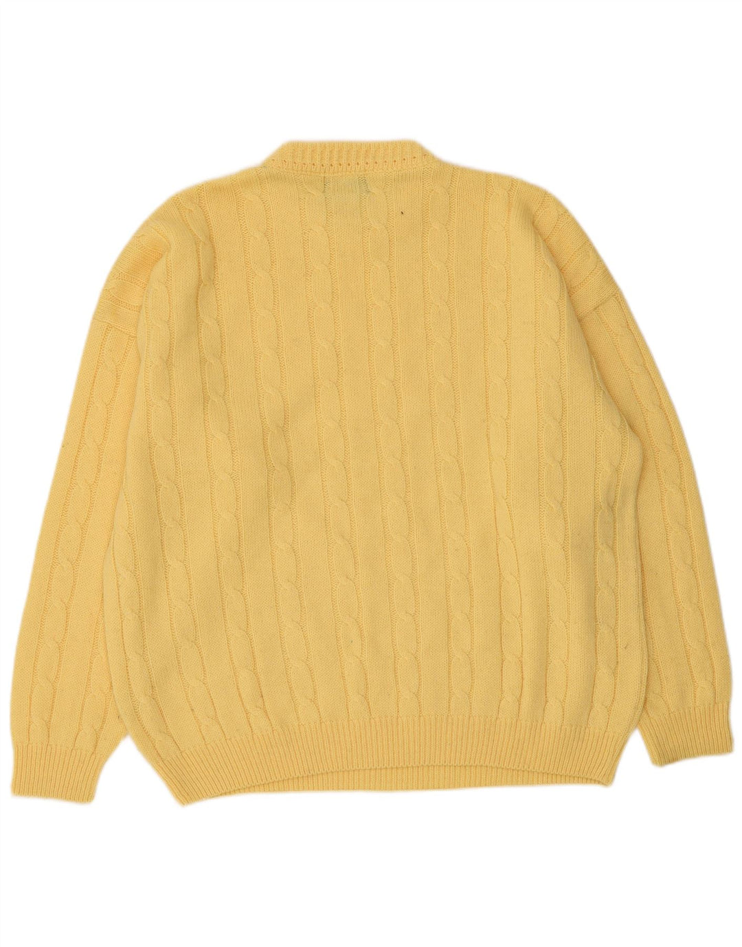 Maglieria Jersey De Cuello Redondo Para Hombre De Lana Amarilla Grande