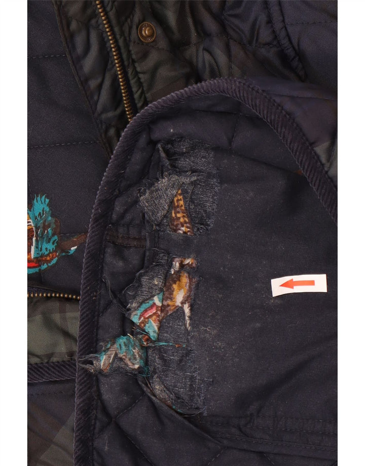 Chaqueta acolchada para mujer Joules UK 40 XL Poliéster a cuadros azul marino