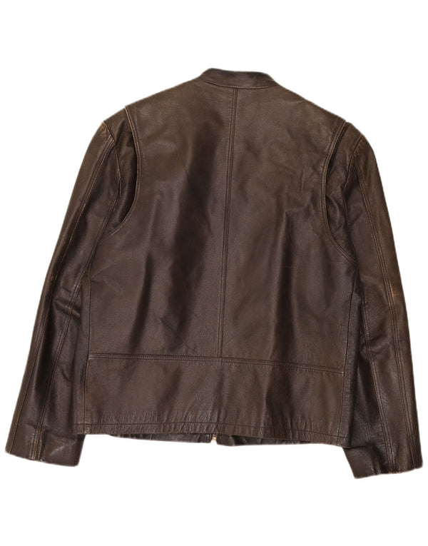 Route 66 Chaqueta de cuero para hombre UK 40 Large Cuero marrón