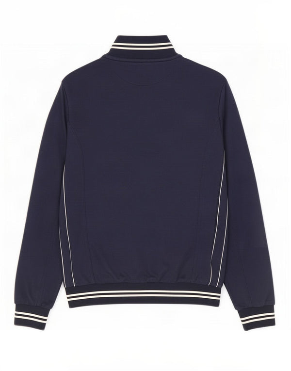 Fila Mens Chándal Top Chaqueta Pequeña Azul Marino Algodón