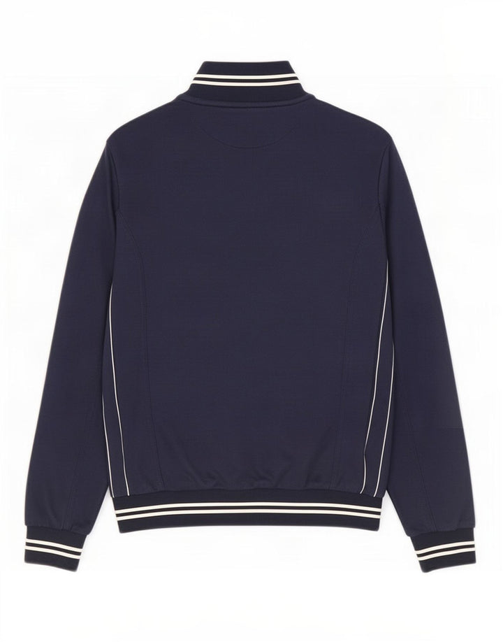 Fila Mens Chándal Top Chaqueta Pequeña Azul Marino Algodón