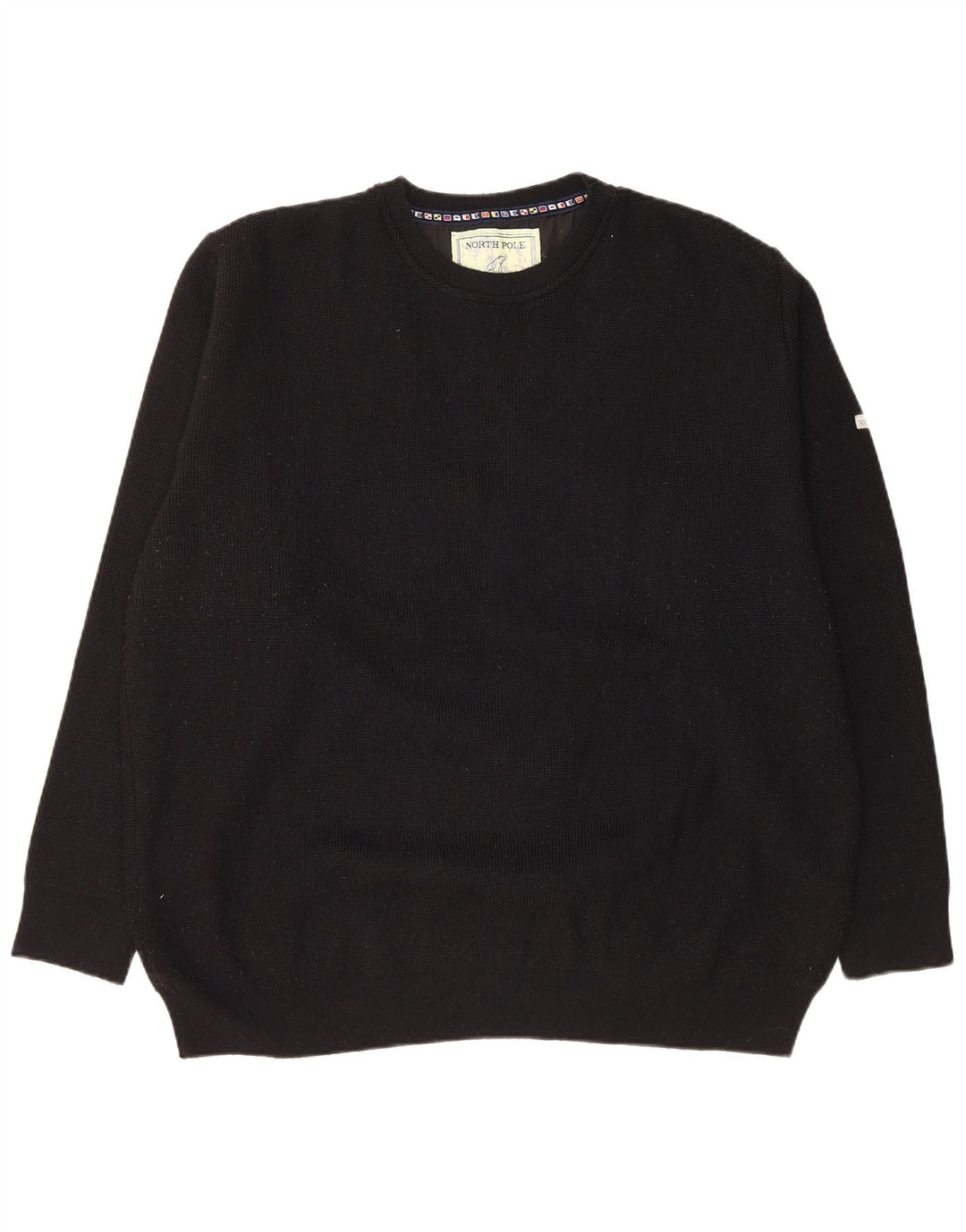 NORTH POLE Suéter tipo jersey con cuello redondo para hombre 2XL Lana negra