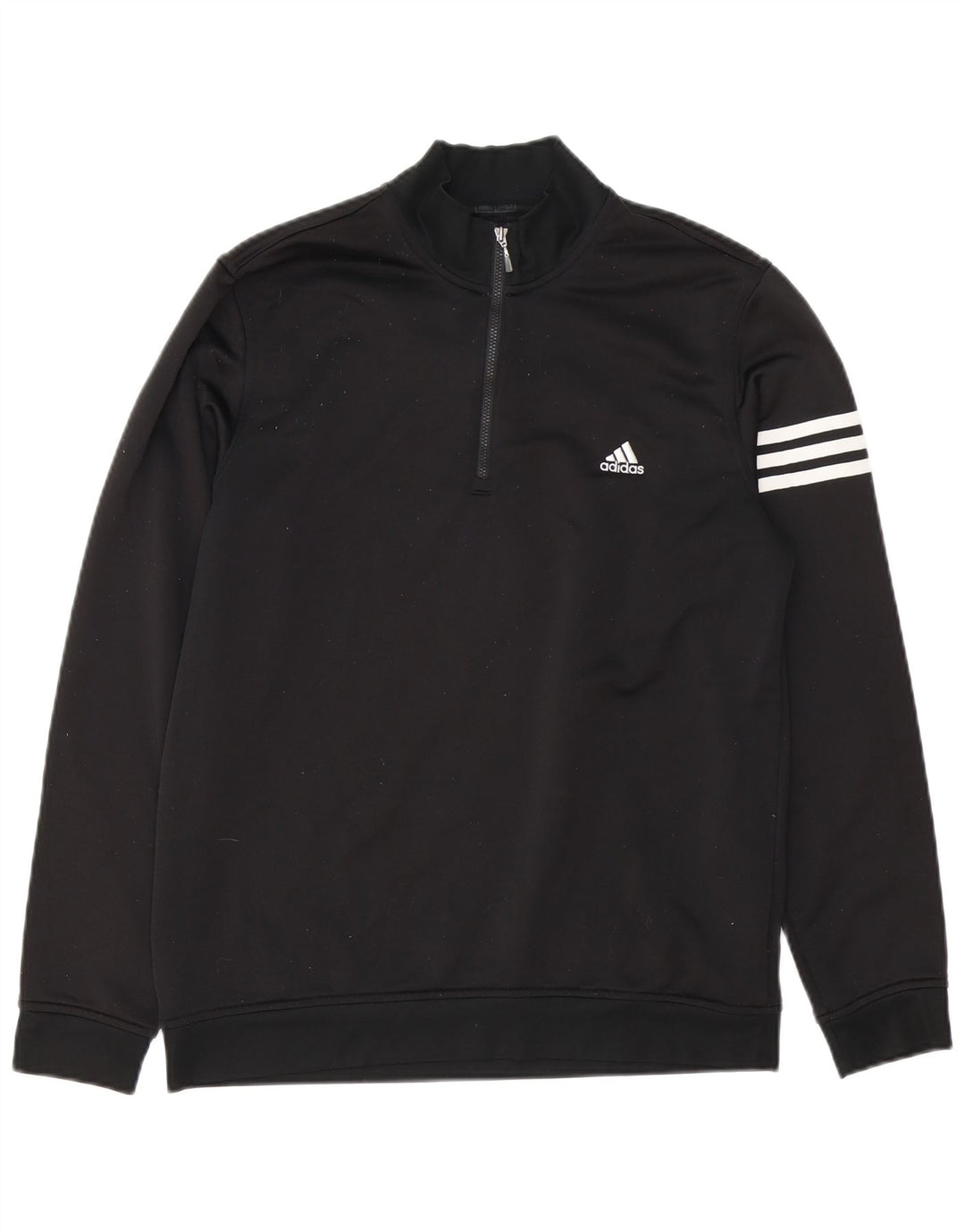Adidas Mens Climalite Zip Neck Sudadera Jumper Medium Negro Poliéster