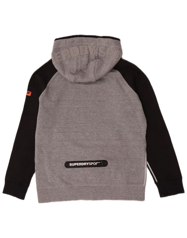 Superdry Jersey con capucha gráfica para mujer ES 40 XL Algodón gris con bloques de color