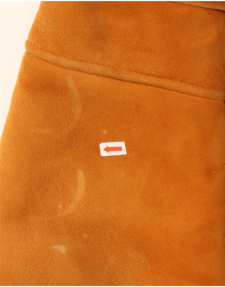 Vintage Mens Shearling Jacket IT 52 XL Brown Leather