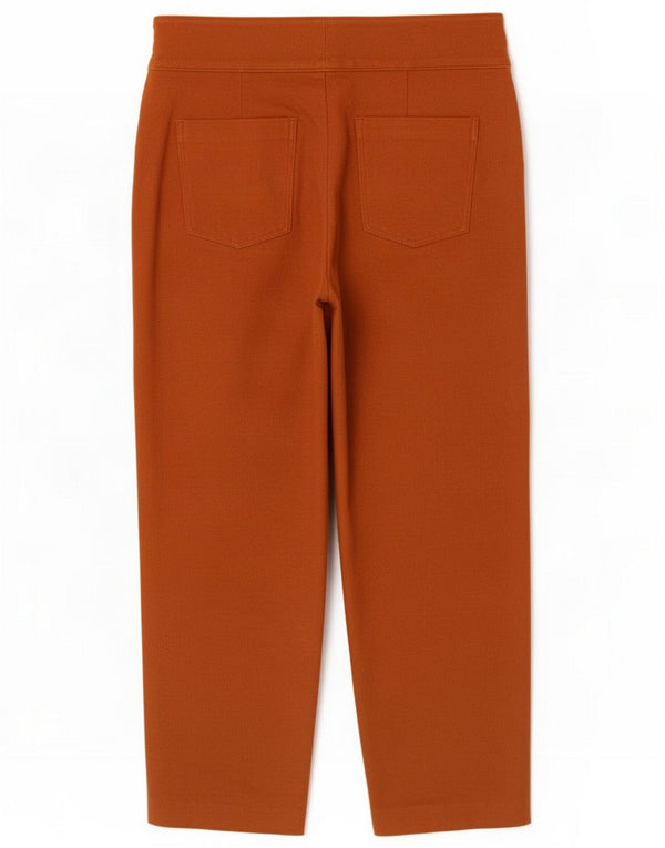Pantalones de traje rectos cortos para mujer Boden UK 12 Medium W30 L26 Algodón marrón